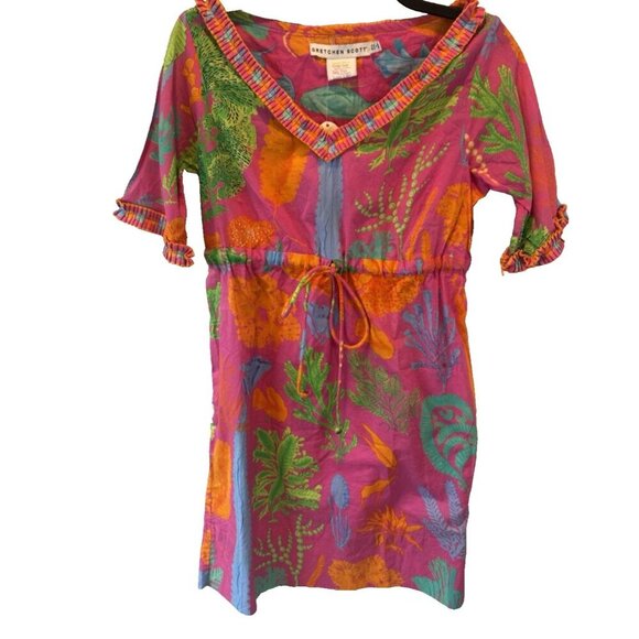 Gretchen Scott Dresses & Skirts - Gretchen Scott Colorful Surfs Up Sea Sway Beach Coverup Dress XS NEW Resortwear